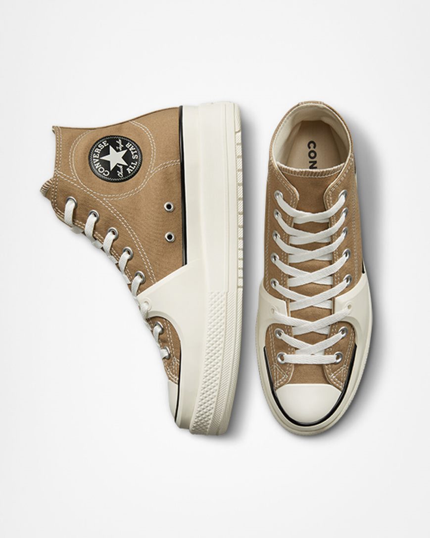 Zapatillas Altas Converse Chuck Taylor All Star Construct Mujer Kaki Negras | PE W20E58